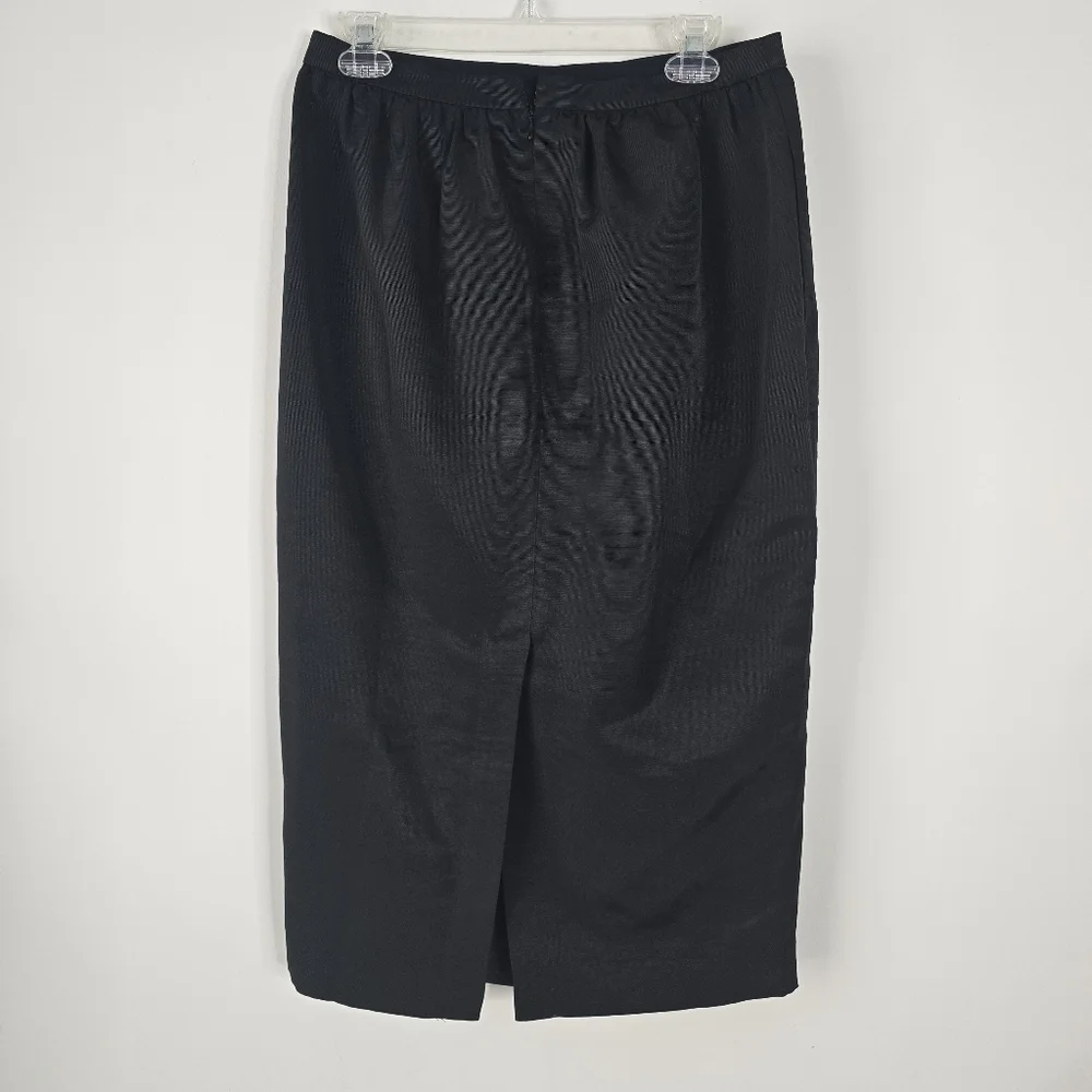 NWT J. Crew Long Pencil Skirt in Faille Sz. 8 Black Party Minimalist